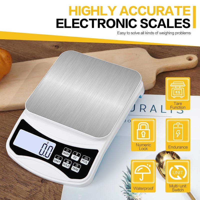 PAKRYS Digital Lab Scale 5000g x 0.1g LCD Display Analytical Balance Jewelry Scale with Charging Precision Electronic Scale Scientific Scale 0.1g Accuracy for Laboratory Kitchen Measurement - Image 2